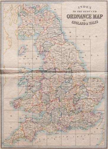 INDEX TO CRUCHLEY'S COMPLETE RAILWAY AND STATION MAP OF ENGLAND AND WALES WITH PART OF SCOTLAND (1862)